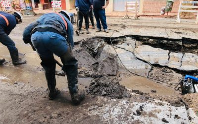 Continúan los trabajos en Falucho y Córdoba y se garantiza la normal prestación de agua en la zona.